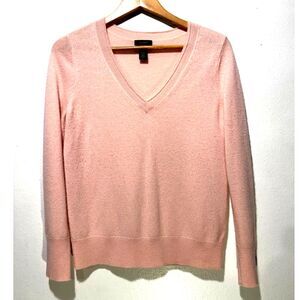 Halogen 100% cashmere sweater blush pink winter quiet luxury casual women M